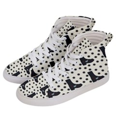 Deer Boots White Black Women s Hi-top Skate Sneakers by snowwhitegirl