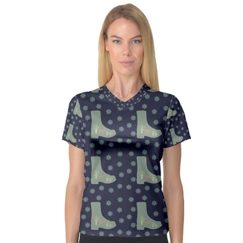 Blue Boots V-neck Sport Mesh Tee by snowwhitegirl
