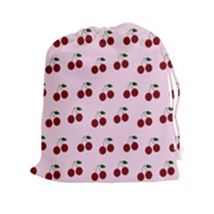 Pink Cherries Drawstring Pouches (xxl) by snowwhitegirl