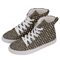 Grey Beige Eggs On Dark Grey Women s Hi-top Skate Sneakers by snowwhitegirl