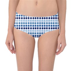 Blue Dots Mid-waist Bikini Bottoms by snowwhitegirl