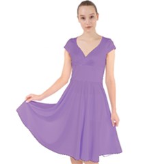 Grey Lily Cap Sleeve Front Wrap Midi Dress by snowwhitegirl