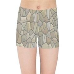 Tile Steinplatte Texture Kids Sports Shorts by Nexatart
