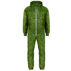 Stars In The Wooden Forest Night In Green Hooded Jumpsuit (men)  by pepitasart