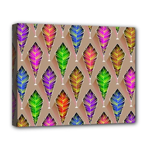 Abstract Background Colorful Leaves Deluxe Canvas 20  X 16   by Nexatart