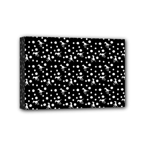Dinosaurs Black Mini Canvas 6  X 4  by snowwhitegirl