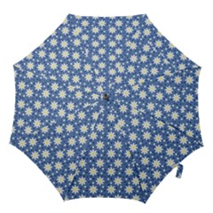 Daisy Dots Blue Hook Handle Umbrellas (large) by snowwhitegirl