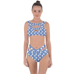 Daisy Dots Blue Bandaged Up Bikini Set  by snowwhitegirl