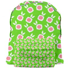 Square Flowers Green Giant Full Print Backpack by snowwhitegirl