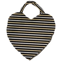Black And Gold Stripes Giant Heart Shaped Tote by jumpercat