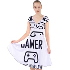 Gamer Cap Sleeve Front Wrap Midi Dress by Valentinaart