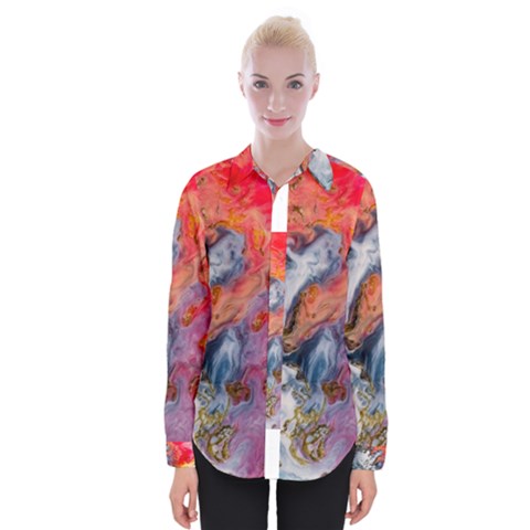 Art Abstract Macro Womens Long Sleeve Shirt by Nexatart