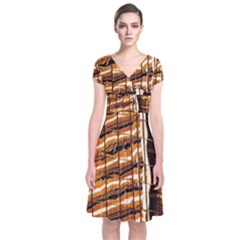 Abstract Architecture Background Short Sleeve Front Wrap Dress by Nexatart