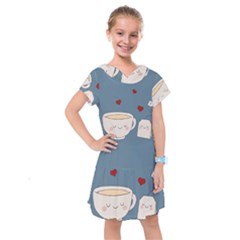 Cute Tea Kids  Drop Waist Dress by Valentinaart