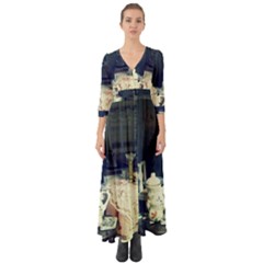 Abandonded Dollhouse Button Up Boho Maxi Dress by snowwhitegirl