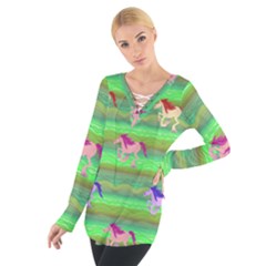 Rainbow Ponies Tie Up Tee by CosmicEsoteric