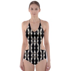 Wavy Stripes Pattern Cut-out One Piece Swimsuit by dflcprints