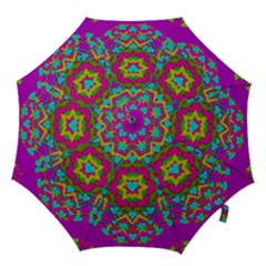 Hearts In A Mandala Scenery Of Fern Hook Handle Umbrellas (medium) by pepitasart