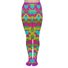 Hearts In A Mandala Scenery Of Fern Women s Tights by pepitasart