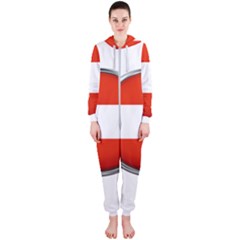 Austria Country Nation Flag Hooded Jumpsuit (ladies)  by Nexatart