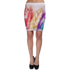 Feathers Bird Animal Art Abstract Bodycon Skirt by Nexatart