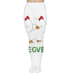 Go Vegan - Cute Chick  Women s Tights by Valentinaart