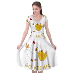 Go Vegan - Cute Chick  Cap Sleeve Wrap Front Dress by Valentinaart