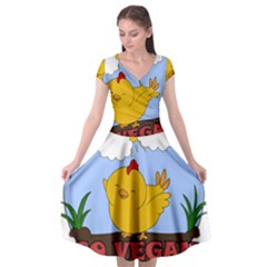 Go Vegan - Cute Chick  Cap Sleeve Wrap Front Dress by Valentinaart