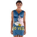 Go Vegan - Cute Pig and Chicken Wrap Front Bodycon Dress View1
