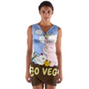 Go Vegan - Cute Pig and Chicken Wrap Front Bodycon Dress View1
