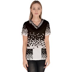 Flat Tech Camouflage Black And White Scrub Top by jumpercat