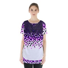 Flat Tech Camouflage Reverse Purple Skirt Hem Sports Top by jumpercat