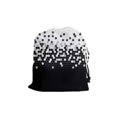 Flat Tech Camouflage White And Black Drawstring Pouches (medium)  by jumpercat