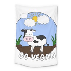 Friends Not Food - Cute Cow Small Tapestry by Valentinaart