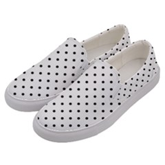 White Polka Dots Men s Canvas Slip Ons by jumpercat