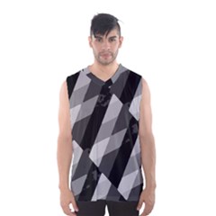 Black And White Grunge Striped Pattern Men s Basketball Tank Top by dflcprints