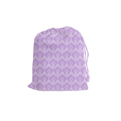 Damask Lilac Drawstring Pouches (medium)  by snowwhitegirl