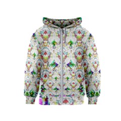 Nine Little Cartoon Dogs In The Green Grass Kids  Zipper Hoodie by pepitasart
