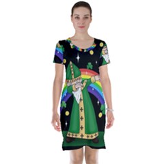  St  Patrick  Dabbing Short Sleeve Nightdress by Valentinaart