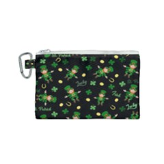 St Patricks Day Pattern Canvas Cosmetic Bag (small) by Valentinaart
