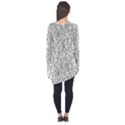 Elio s Shirt Faces in Black Outlines on White Long Sleeve Tunic  View2