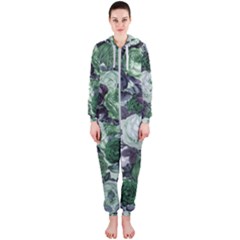 Rose Bushes Green Hooded Jumpsuit (ladies)  by snowwhitegirl