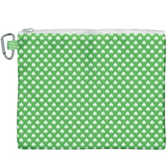 White Heart-shaped Clover On Green St  Patrick s Day Canvas Cosmetic Bag (xxxl) by PodArtist