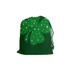 Sparkly Clover Drawstring Pouches (medium)  by Valentinaart