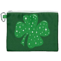 Sparkly Clover Canvas Cosmetic Bag (xxl) by Valentinaart