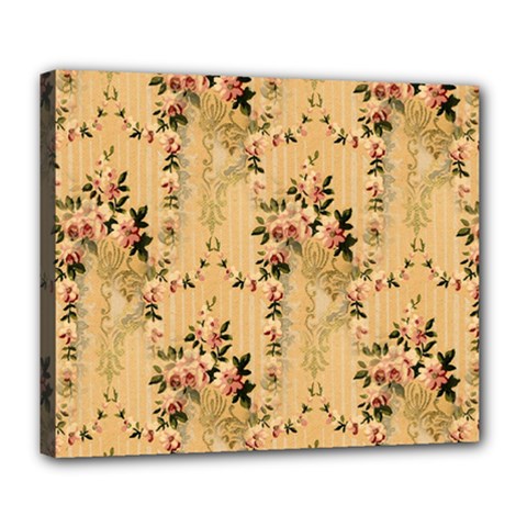 Vintage Floral Pattern Deluxe Canvas 24  X 20   by paulaoliveiradesign
