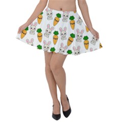 Easter Kawaii Pattern Velvet Skater Skirt by Valentinaart