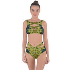 Fantasy Plumeria Decorative Real And Mandala Bandaged Up Bikini Set  by pepitasart
