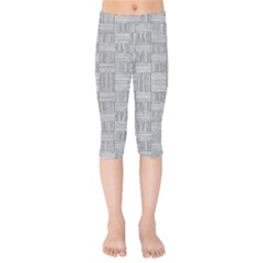 Texture Wood Grain Grey Gray Kids  Capri Leggings  by Nexatart