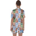 Fabric Textile Textures Cubes Satin Short Sleeve Pyjamas Set View2